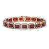 Image 1 : 26.21 ctw Garnet & Diamond Micro Pave Halo Bracelet 10k Rose Gold - REF-345H5R