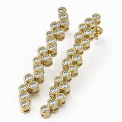 3.72 ctw Diamond Designer Earrings 18K Yellow Gold - REF-360K2Y