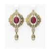 Image 1 : 11.24 ctw Ruby & Diamond Earrings 18K Yellow Gold - REF-505G5W