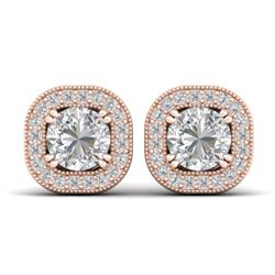 1.35 ctw Certified VS/SI Diamond Stud Micro Earrings 14k Rose Gold - REF-177K3Y