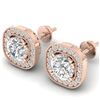 Image 2 : 1.35 ctw Certified VS/SI Diamond Stud Micro Earrings 14k Rose Gold - REF-177K3Y