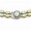 Image 3 : 39.37 ctw Opal & Diamond Necklace 14K Yellow Gold - REF-690K9Y