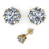 Image 2 : 2.0 ctw VS/SI Diamond Stud Earrings Vintage 18k Yellow Gold - REF-466Y4X