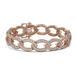 7.5 ctw Diamond Designer Bracelet 18K Rose Gold - REF-552A5N