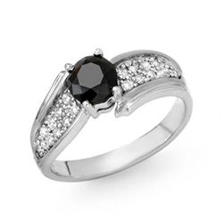1.40 ctw VS Certified Black & White Diamond Ring 18k White Gold - REF-86K8Y