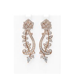 4.62 ctw Diamond Earrings 18K Rose Gold - REF-554F4M