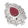 Image 3 : 5.77 ctw Ruby & Diamond Ring 18K White Gold - REF-230G8W