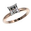 Image 2 : 1.25 ctw Certified VS/SI Quality Princess Diamond Ring 10k Rose Gold - REF-304G6W