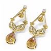 Image 3 : 26.4 ctw Canary Citrine & Diamond Earrings 18K Yellow Gold - REF-533G5W