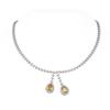 Image 1 : 15.27 ctw Citrine & Diamond Necklace 18K White Gold - REF-801Y8X