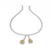 Image 3 : 15.27 ctw Citrine & Diamond Necklace 18K White Gold - REF-801Y8X