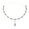 Image 1 : 12.84 ctw Aquamarine & Diamond Necklace 18K Rose Gold - REF-854X5A