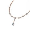 Image 2 : 12.84 ctw Aquamarine & Diamond Necklace 18K Rose Gold - REF-854X5A