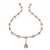 Image 3 : 12.84 ctw Aquamarine & Diamond Necklace 18K Rose Gold - REF-854X5A