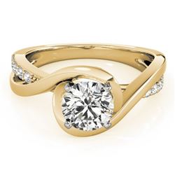 0.9 ctw Certified VS/SI Diamond Ring 18k Yellow Gold - REF-155W2H