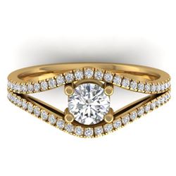 1.05 ctw Certified VS/SI Diamond Art Deco Ring 14k Yellow Gold - REF-126K8Y