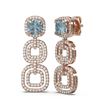 Image 2 : 6.32 ctw Aquamarine & Diamond Earrings 18K Rose Gold - REF-329A6N