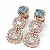 Image 3 : 6.32 ctw Aquamarine & Diamond Earrings 18K Rose Gold - REF-329A6N