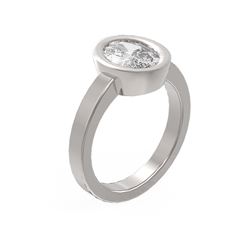2 ctw Oval Diamond Ring 18K White Gold - REF-846Y8X
