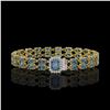 Image 1 : 17.34 ctw London Topaz & Diamond Bracelet 14K Yellow Gold - REF-236G4W