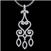 Image 2 : 1.60 ctw VS/SI Diamond Micro Pave Designer Necklace 14k White Gold - REF-167W3H