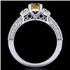 Image 3 : 2.07 ctw Intense Fancy Yellow Diamond Art Deco Ring 18k White Gold - REF-254W5H