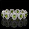 Image 2 : 57.24 ctw Tourmaline & Diamond Victorian Bracelet 14K White Gold - REF-1769M5G
