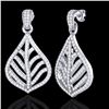 Image 2 : 2.50 ctw Micro Pave VS/SI Diamond Earrings Designer 18k White Gold - REF-236G4W