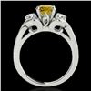 Image 2 : 1.45 ctw SI/I Fancy Intense Yellow Diamond 3 Stone Ring 10k White Gold - REF-204Y5X