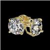 Image 3 : 1.59 ctw Certified Quality Diamond Stud Earrings 10k Yellow Gold - REF-127R5K