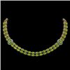 Image 1 : 38.1 ctw Peridot & Diamond Necklace 14K Rose Gold - REF-454R5K