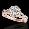 Image 1 : 1.69 ctw Certified Diamond Solitaire Halo Ring 10k Rose Gold - REF-197A8N