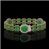 Image 2 : 15.79 ctw Jade & Diamond Bracelet 14K Rose Gold - REF-263N6F