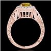 Image 2 : 1.75 ctw Certified SI/I Fancy Intense Yellow Diamond Ring 10k Rose Gold - REF-327W3H