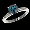 Image 2 : 1.52 ctw Certified Intense Blue Diamond Engagment Ring 10k White Gold - REF-147A3N