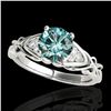 Image 1 : 1.1 ctw SI Certified Fancy Blue Diamond Solitaire Ring 10k White Gold - REF-121Y4X