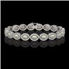 9.5 ctw Opal & Diamond Micro Pave Halo Bracelet 10k White Gold - REF-251R8K