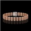 Image 3 : 24.91 ctw Morganite & Diamond Bracelet 14K Rose Gold - REF-354H5R