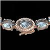 90 ctw Sky Blue Topaz & VS/SI Diamond Micro Necklace 14k Rose Gold - REF-281R8K