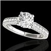 Image 1 : 1.6 ctw Certified Diamond Solitaire Ring 10k White Gold - REF-197G8W