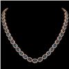 33.25 ctw London Topaz & Diamond Micro Pave Halo Necklace 10k Rose Gold - REF-600H2R