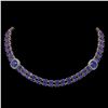 43.97 ctw Sapphire & Diamond Necklace 14K Rose Gold - REF-527M3G