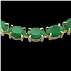 68 ctw Emerald Eternity Designer Necklace 14k Yellow Gold - REF-418H2R