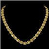 28.52 ctw Fancy Citrine & Diamond Micro Pave Halo Necklace 10k Yellow Gold - REF-600F2M