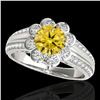 2.05 ctw Certified SI/I Fancy Intense Yellow Diamond Ring 10k White Gold - REF-340W9H