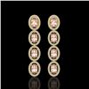 Image 1 : 6.09 ctw Morganite & Diamond Micro Pave Halo Earrings 10k Yellow Gold - REF-143R6K
