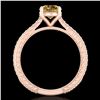 Image 3 : 1.45 ctw Intense Fancy Yellow Diamond Art Deco Ring 18k Rose Gold - REF-290X9A