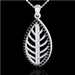 1 ctw Micro Pave Black & White VS/SI Diamond Necklace 18k White Gold - REF-100N2F