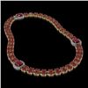 Image 2 : 43.97 ctw Ruby & Diamond Necklace 14K Yellow Gold - REF-527G3W