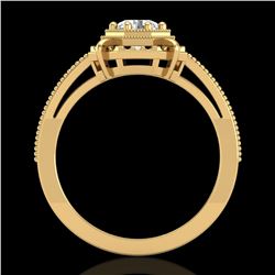 0.53 ctw VS/SI Diamond Art Deco Ring 18k Yellow Gold - REF-136A4N